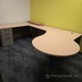 Blonde U/C Suite Office Desk w/ Rounded Runoff